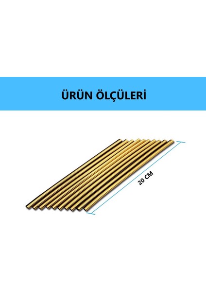 Araç Içi Klima Izgara Hava Çıkış Dekoratif Şerit Klima Şerit Gold 10 Ad