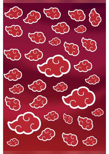 Akatsuki Logolu Anime Sticker Seti (33 Adet)