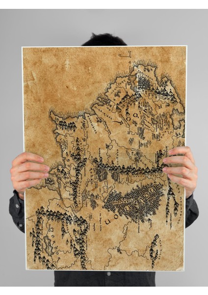 Orta Dünya Haritası Poster 60 x 90 cm Yüzüklerin Efendisi Afişi The Middle Earth Map