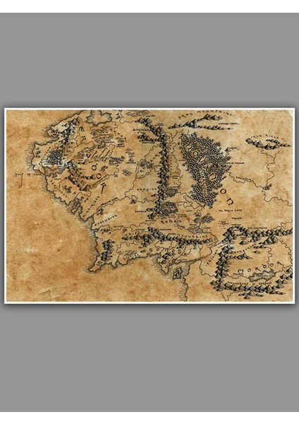 Orta Dünya Haritası Poster 60 x 90 cm Yüzüklerin Efendisi Afişi The Middle Earth Map