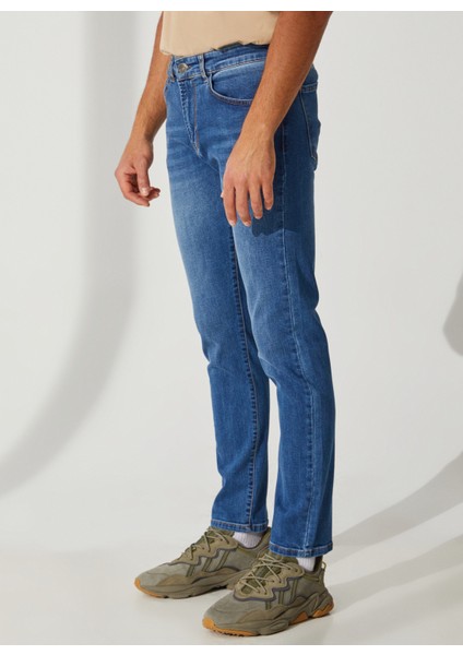 Normal Bel Dar Paça Mavi Erkek Pantolon Jeans fiyatları