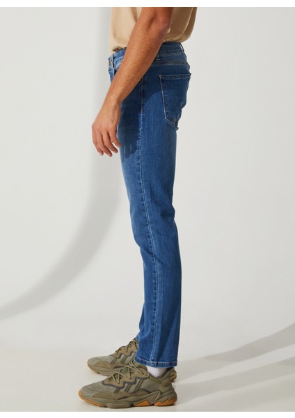 Normal Bel Dar Paça Mavi Erkek Pantolon Jeans modelleri