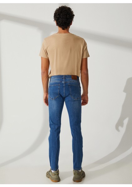 Normal Bel Dar Paça Mavi Erkek Pantolon Jeans fırsatları