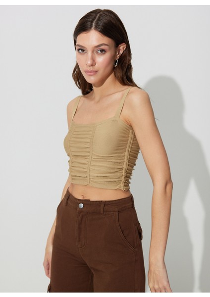 Kare Yaka Bej Kadın Büstiyer SWA4641BJ