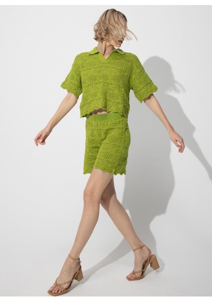 Polo Yaka Yeşil Kadın Ikili Takım SWTK4634-35YE