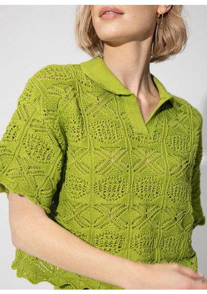 Polo Yaka Yeşil Kadın Ikili Takım SWTK4634-35YE fırsatları