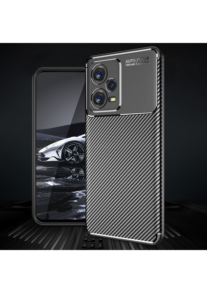 Xiaomi Redmi Note 12 Pro 5g Kılıf Rugged Armor Darbe Emici Uzun Ömürlü Dayanıklı Parmak İzi Yapmaz Karbon Tasarım Negro Silikon Kapak