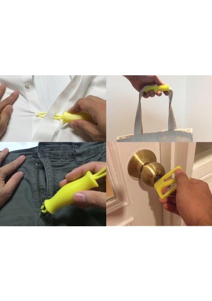 Artrit Assist - Düğme Yardımı, Fermuar Çekme, Anahtar Yardımcı ve Çanta Kolu Plastik Aparat