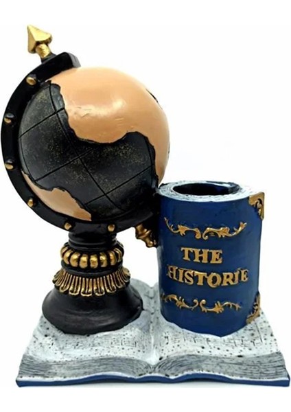 Dünya Küre Masa Üstü Kalemlik Biblo