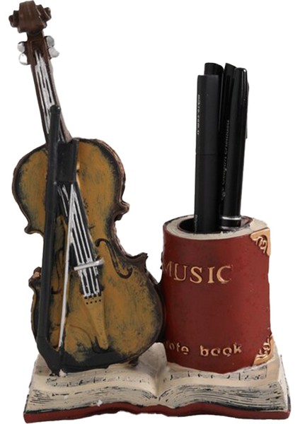 Dekoratif Keman Tasarımlı Polyester Kalemlik modelleri