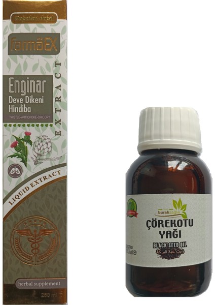 Enginar & Deve Dikeni & Hindiba Ekstrat 250 ml + Çörekotu Yağı 50 ml İkili Set