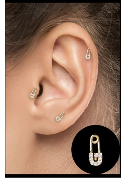 By Dilek Çetin Accessory Çelik Çengelli Iğne Figürlü Kıkırdak Helix Tragus Piercing (1ADET)