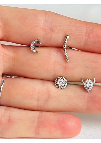 Çelik Kıkırdak Helix Tragus Piercing (4ADET)
