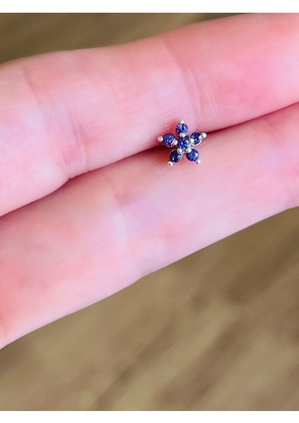 Çelik Ametis Taşlı Kıkırdak Helix Tragus Piercing (1ADET)