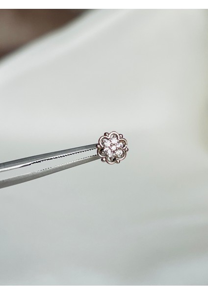 Çelik Çiçek Model Kıkırdak Helix Tragus Piercing (1ADET)