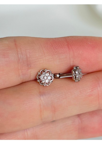 Çelik Çiçek Model Kıkırdak Helix Tragus Piercing (1ADET)