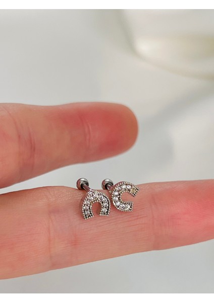 Çelik Nal 🧲 Figürlü Kıkırdak Helix Tragus Piercing (1ADET)