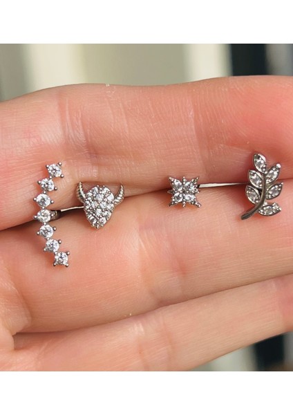 Çelik Kıkırdak Helix Tragus Piercing (4 Adet )