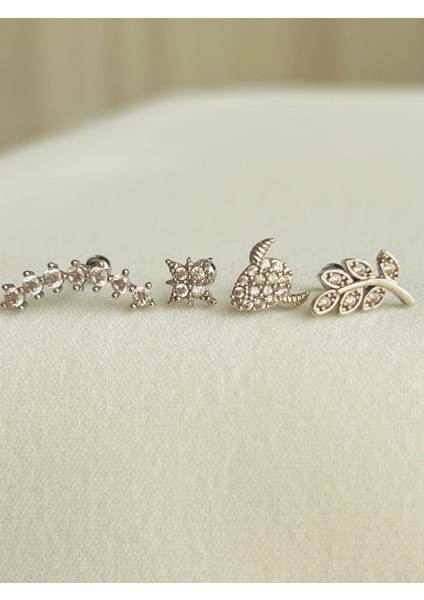 Çelik Kıkırdak Helix Tragus Piercing (4 Adet )