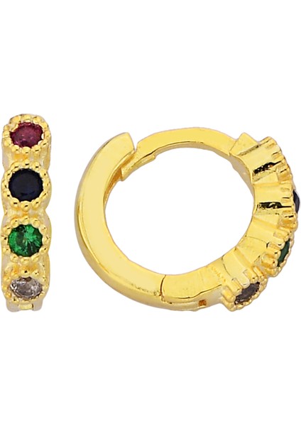 925 Ayar Gümüş Multicolor Halka Kıkırdak Helex Targus Piercing