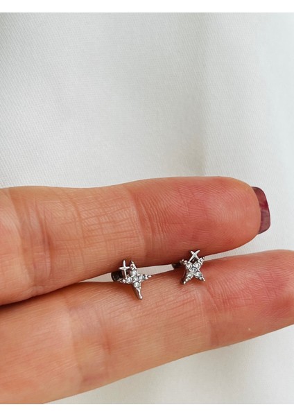 Çelik Yıldız Figürlü Kıkırdak Helix Tragus Piercing 1AD