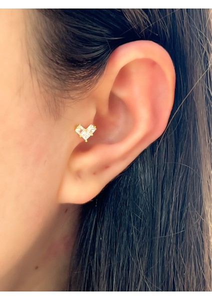 Çelik Kalp Model Kıkırdak Helix Tragus Piercing 1AD