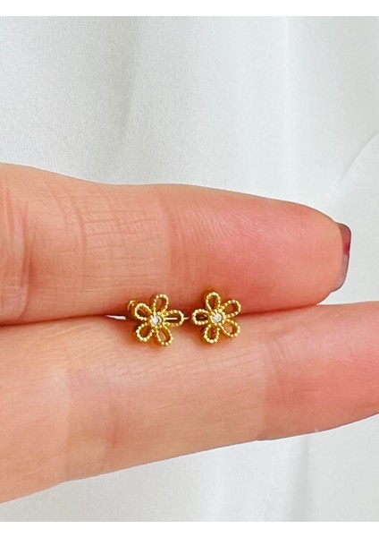 Cerrahi Çelik Çiçek Model Kıkırdak Helix Tragus Piercing 1AD