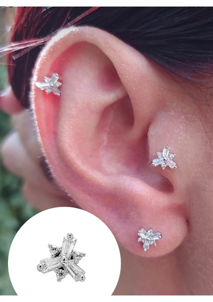 By Dilek Çetin Accessory Cerrahi Çelik Kıkırdak Helix Tragus Piercing 1AD