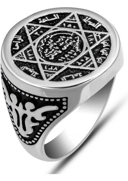 Gümüş Süleyman Mührü Erkek Yüzük