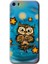 iPhone 5 Kılıf Hd Desen Baskılı Arka Kapak + Temperli Cam - Owl Bird Stars 1