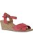 Fuşya Deri Kadın Dolgu Topuklu Espadril Sandalet 01WS11100 3