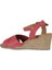 Fuşya Deri Kadın Dolgu Topuklu Espadril Sandalet 01WS11100 5