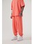 Oversıze Basıc Paça Lasiktli Jogger Eşofman Pembe 1
