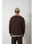 Oversize Şardonsuz Basic Sweatshirt Coffee 2