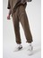 Relaxed Yıkamalı Luxury Basıc Jogger Eşofman Kahve 4