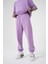 Relaxed Yıkamalı Luxury Basıc Jogger Eşofman Lila 4