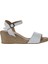 Bueno Shoes Beyaz Deri Kadın Dolgu Topuklu Espadril Sandalet 01WS10304 2