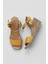Sarı Deri Kadın Dolgu Topuklu Espadril Sandalet 01WS10304 1
