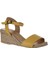 Sarı Deri Kadın Dolgu Topuklu Espadril Sandalet 01WS10304 3