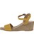 Sarı Deri Kadın Dolgu Topuklu Espadril Sandalet 01WS10304 4
