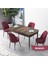 Concept Zen Serisi Açılabilir Barok Ahşap Desen Mdf 80X132 Mutfak Masası Takımı 4 Adet Sandalye 1