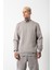 Regular Bisiklet Yaka Basic Sweatshirt Ice Gri 1