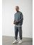 Oversize Şardonsuz Basic Sweatshirt Blue Smoke 3