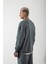 Oversize Şardonsuz Basic Sweatshirt Blue Smoke 4