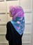 Eflatun Scarf Dijital Baskı Tomurcuk Desen Rayon Eşarp 00749 1