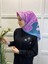 Eflatun Scarf Dijital Baskı Tomurcuk Desen Rayon Eşarp 00749 3