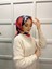 Eflatun Scarf Pamuklu (Cotton) Minimal Çiçek Desenli Eşarp 00747 1