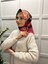Eflatun Scarf Pamuklu (Cotton) Minimal Çiçek Desenli Eşarp 00747 2