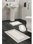 Kaymaz Taban Djt 3'lü Banyo Paspas Takımı Trend Karışık Modern 626M Krem 1