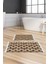 Kaymaz Taban Djt 2'li Banyo Paspas Takımı Trend Saçaklı Modern 1926 Kahve 1